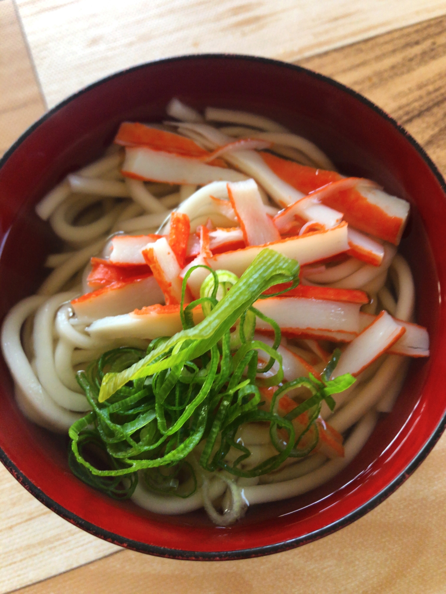 カニカマネギの白だしうどん