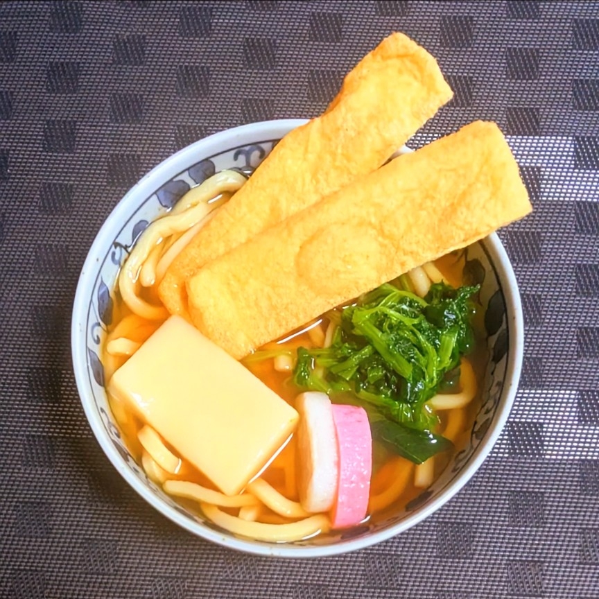 小松菜と油揚げの力うどん