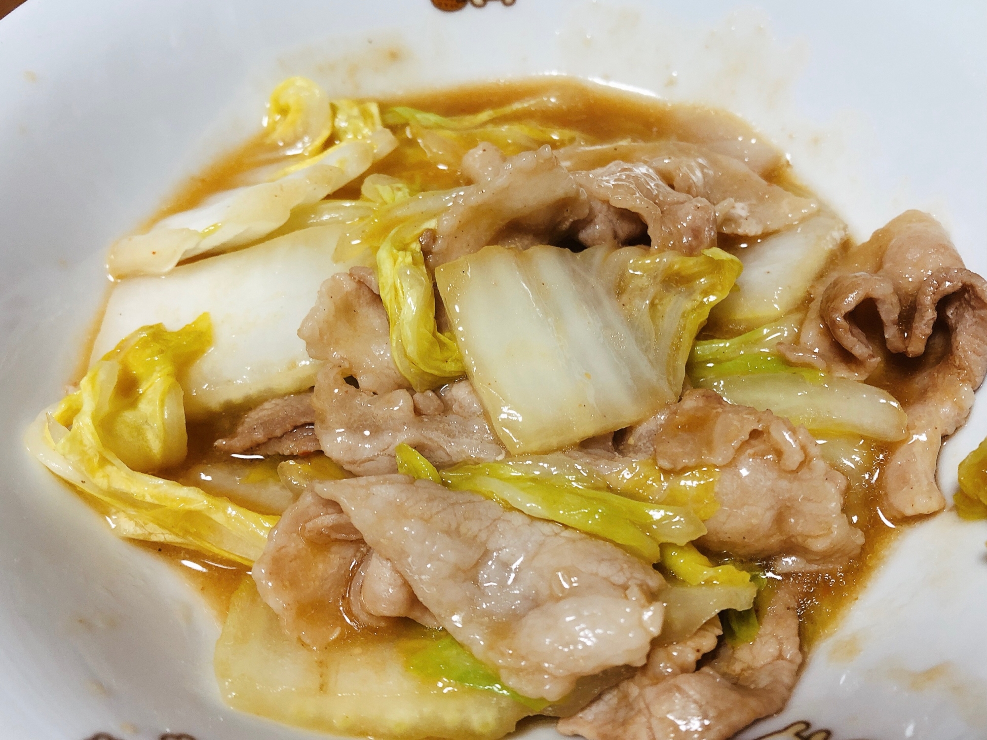 豚バラ肉と白菜のうま味噌炒め