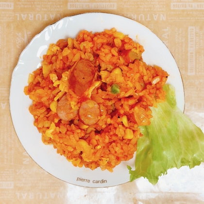 おやつカルパスとレタスの卵チャーハン