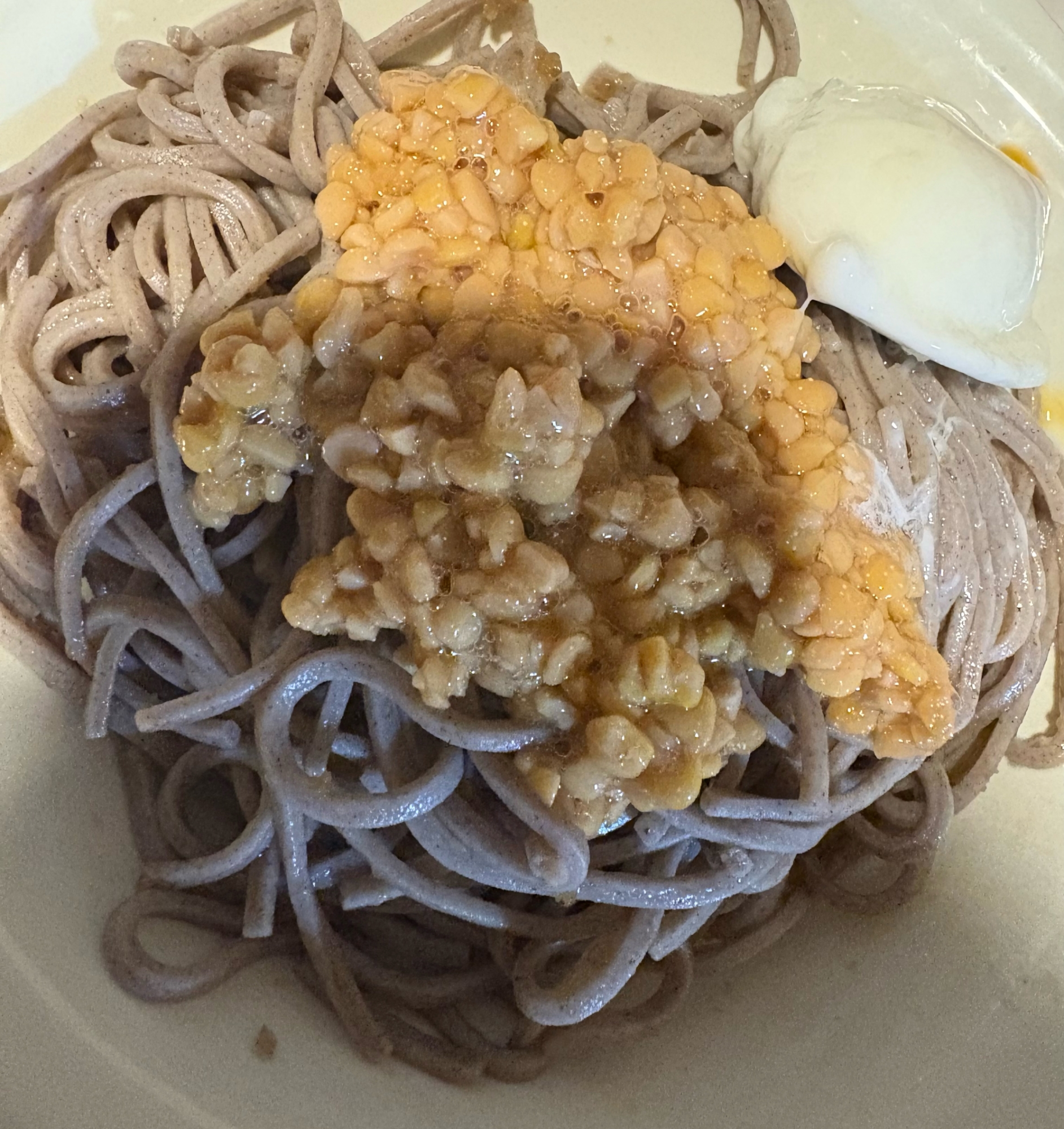 ゆず風味納豆卵そば