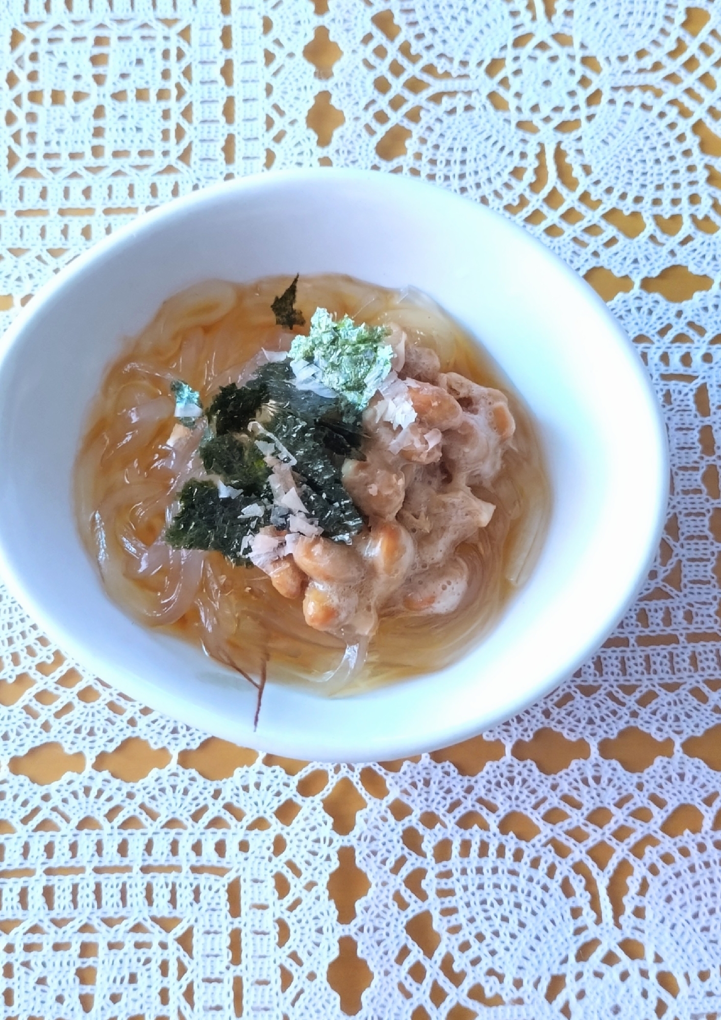 ところてんと海苔かつお節納豆☆