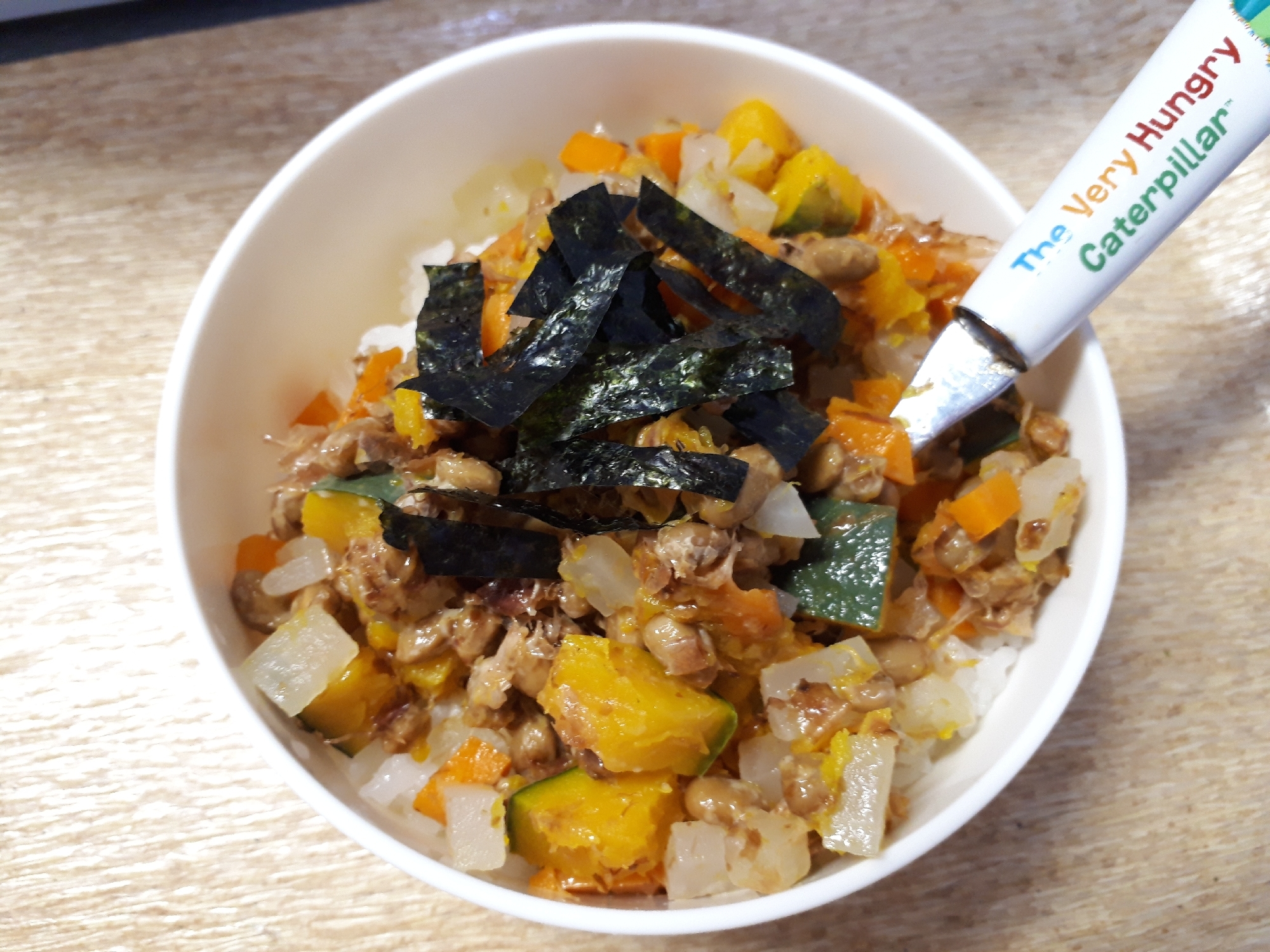 納豆好きな子に⭐野菜ぱくぱく丼