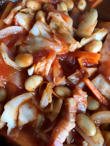 大豆とキャベツのトマト煮