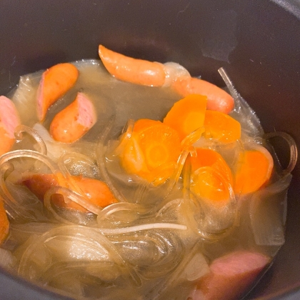 くずきりとセロリの中華スープ