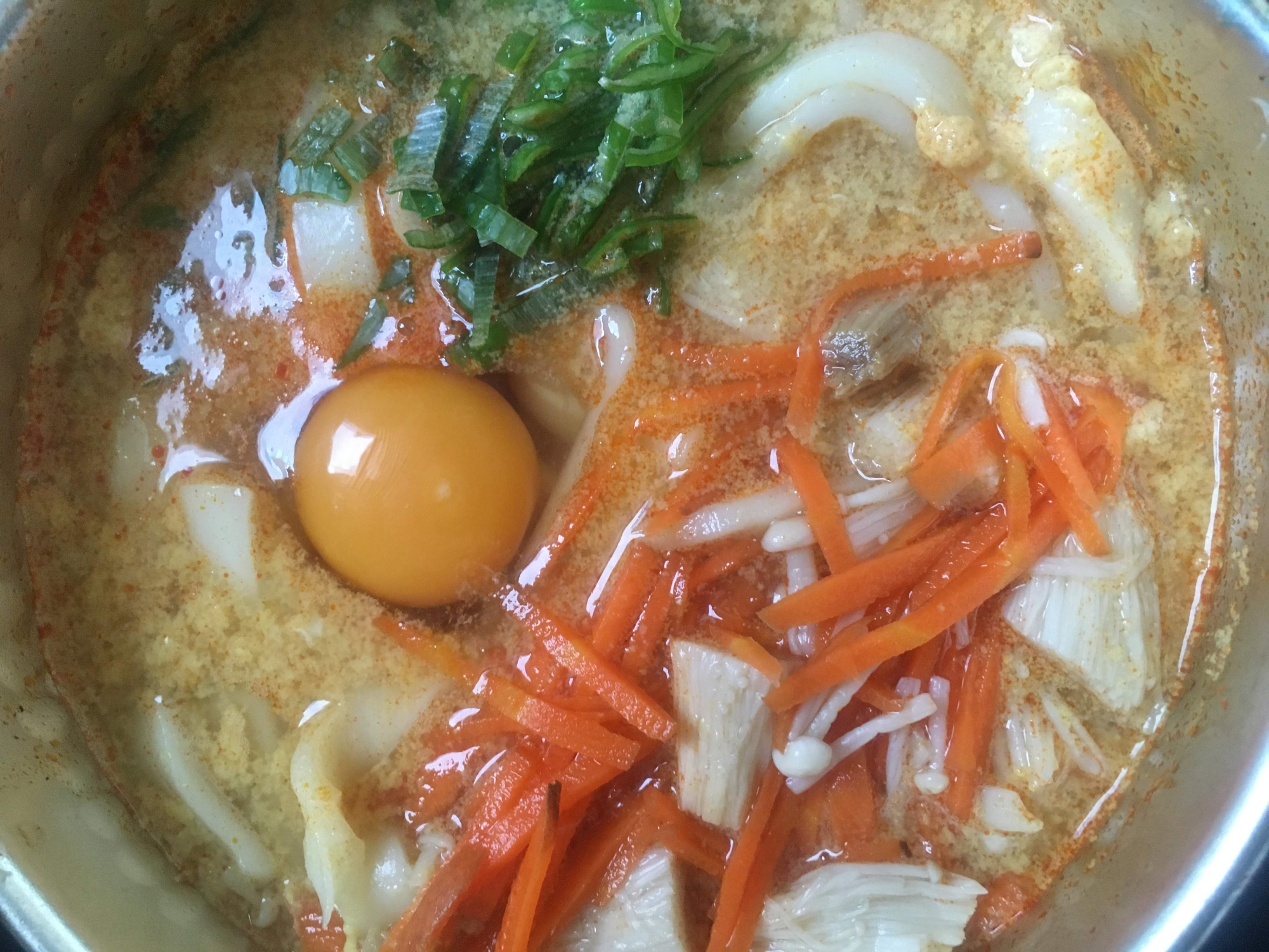 えのきの、きしめん月見カレーうどん