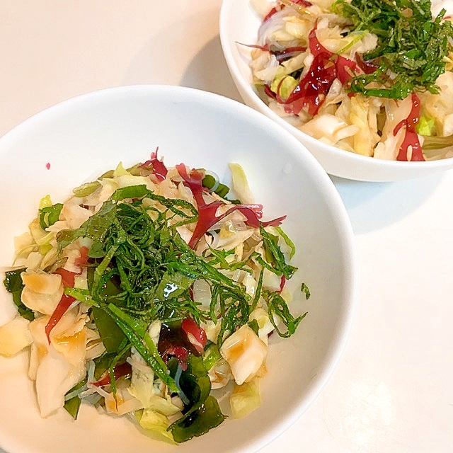 ヘルシー食材で☆春雨と塩もみキャベツのポン酢サラダ