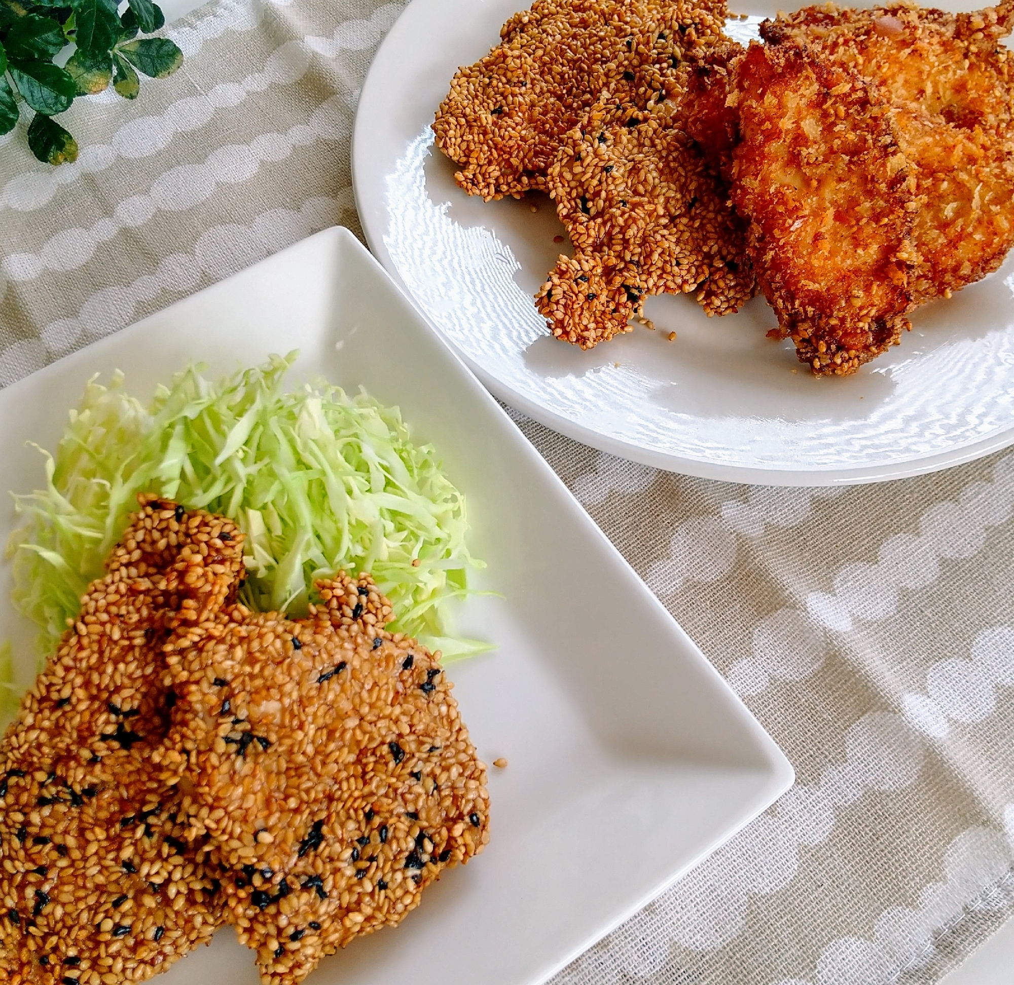 サクサクチキンカツ☆胡麻衣とパン粉の2種揚げ