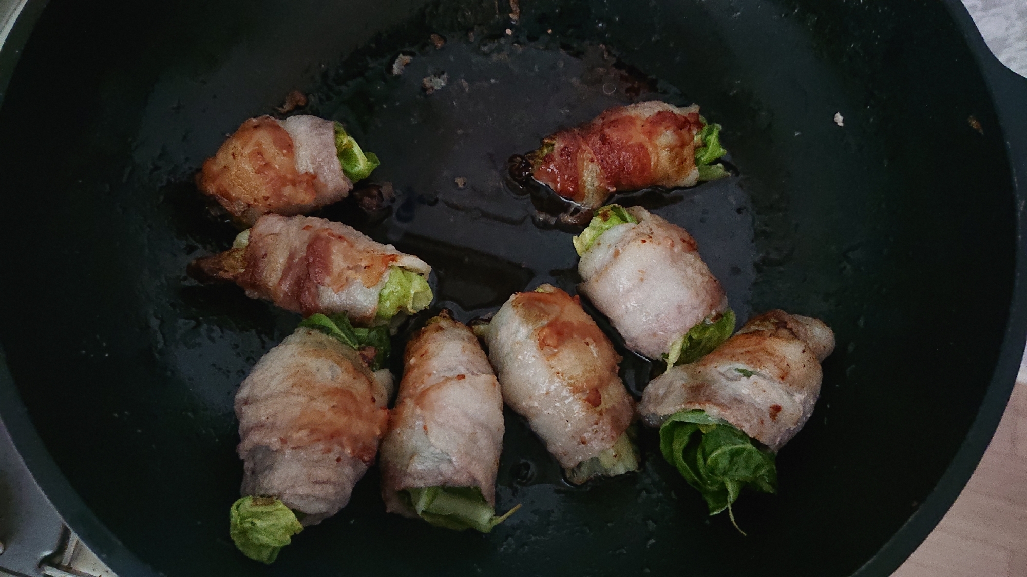 水菜と白菜の肉巻き