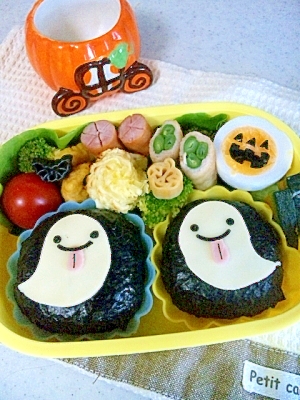 簡単キャラ弁☆ハロウィン　おばけのお弁当♪