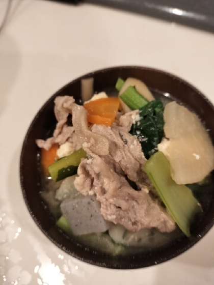 油を使わない　”豚汁”