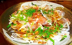 地鶏のたたきとオニオン 冥加のサラダかぼす風 レシピ 作り方 By Garammaster 楽天レシピ