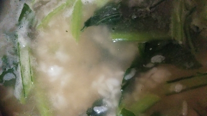 小松菜の鶏ガラスープご飯