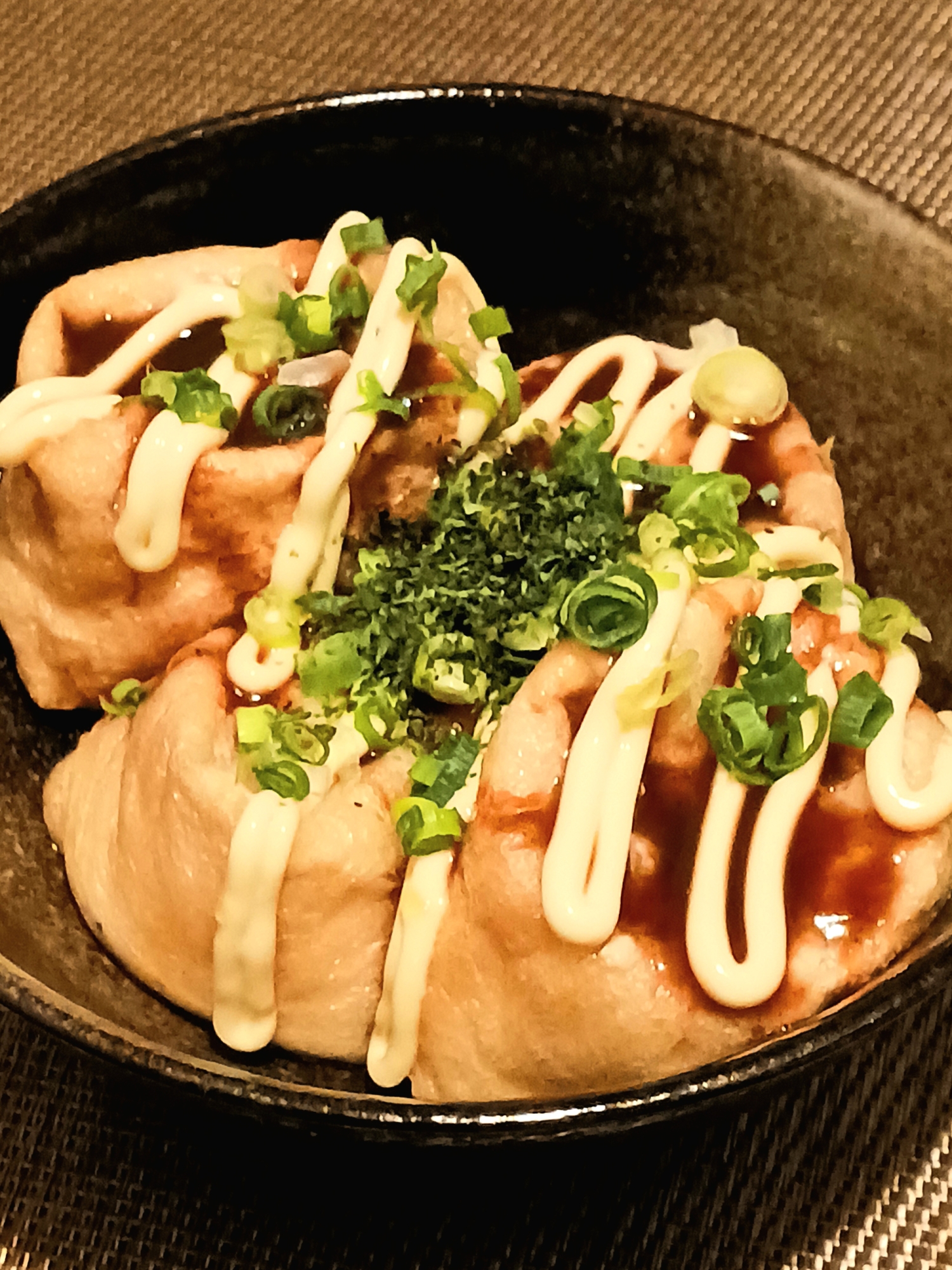 たまご豆腐で♪たこ焼風ぷるトロいなり