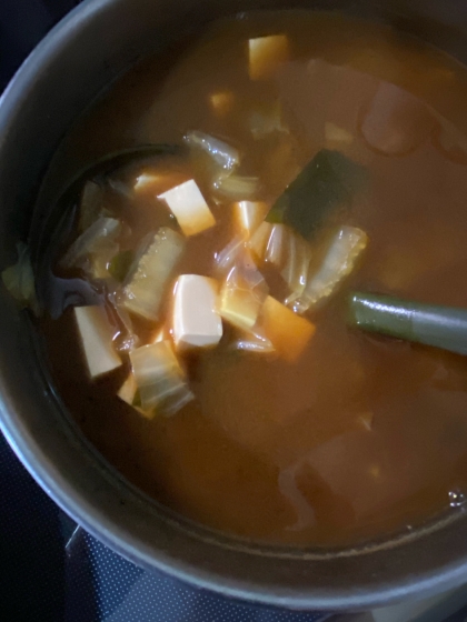 愛知県なので、赤だしで作りました。
定番だけど美味しいです♪