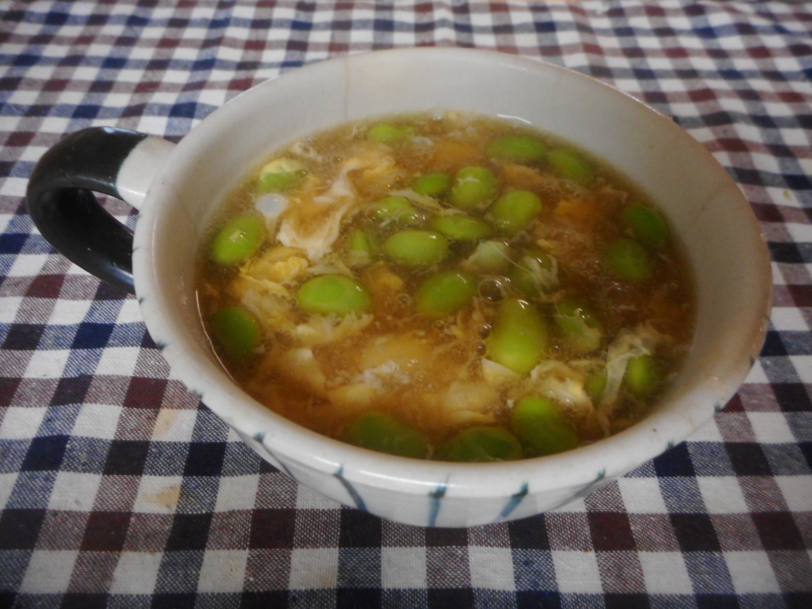 枝豆の卵スープ