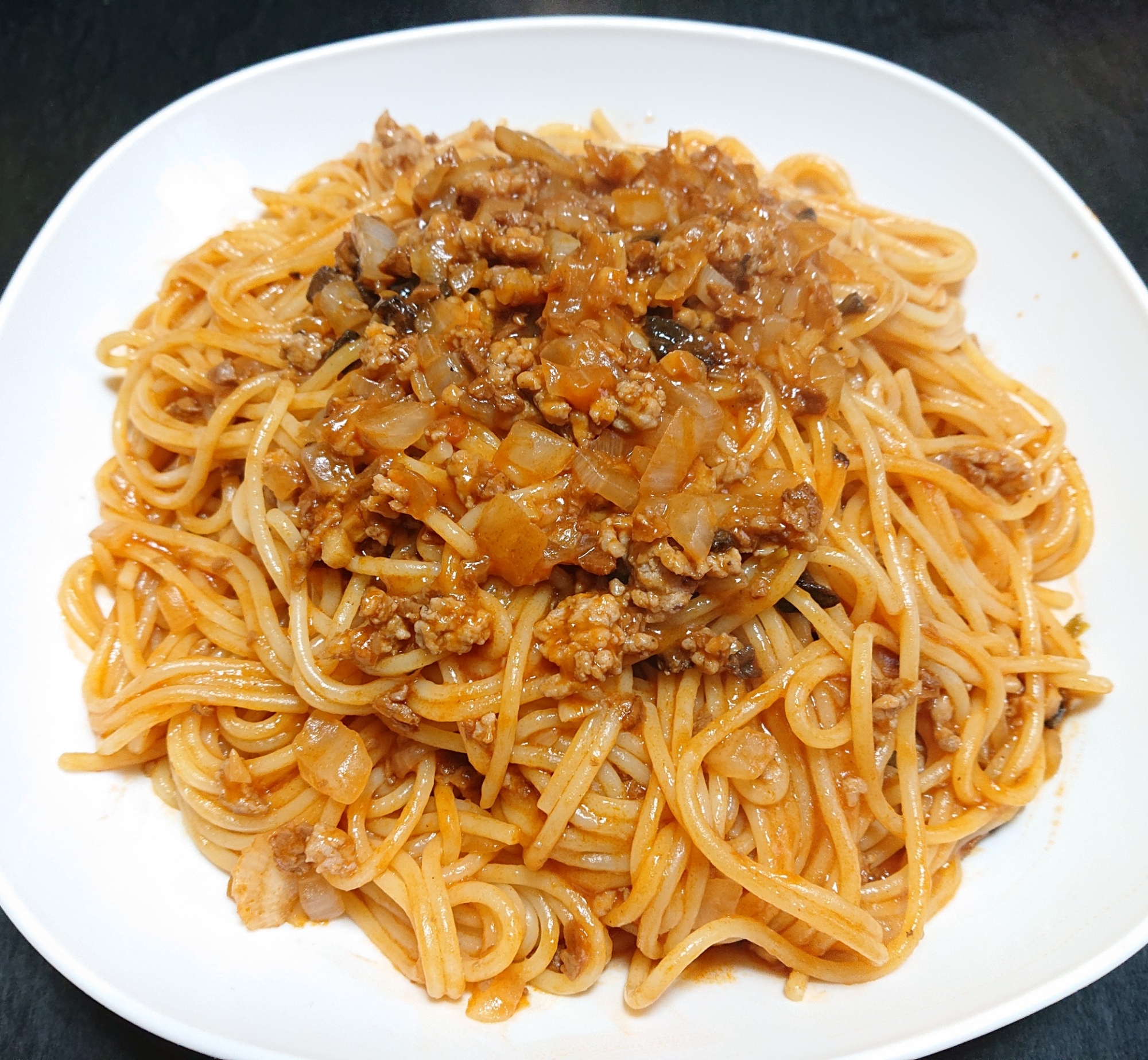 レトルトソースで☆ミートソーススパゲッティー特盛
