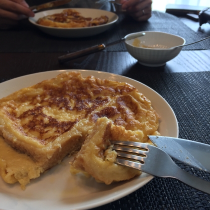 朝からふっくらフレンチトースト、幸せな時間でした♪(´ε｀ )ご馳走さまでした！