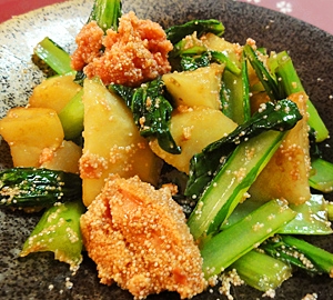 ジャガイモと小松菜のタラコ炒め レシピ 作り方 By Bapaksan 楽天レシピ