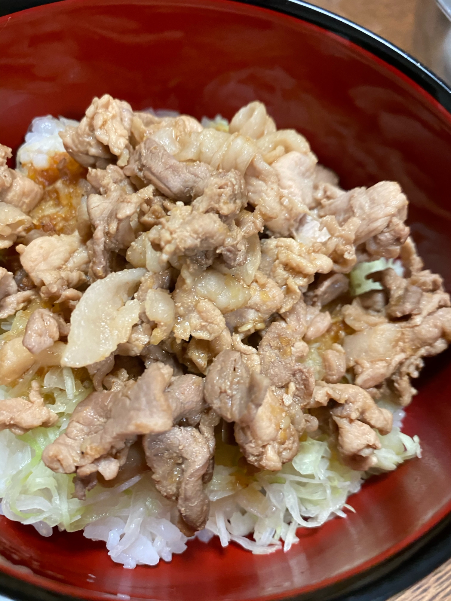 豚コマ肉で豚丼