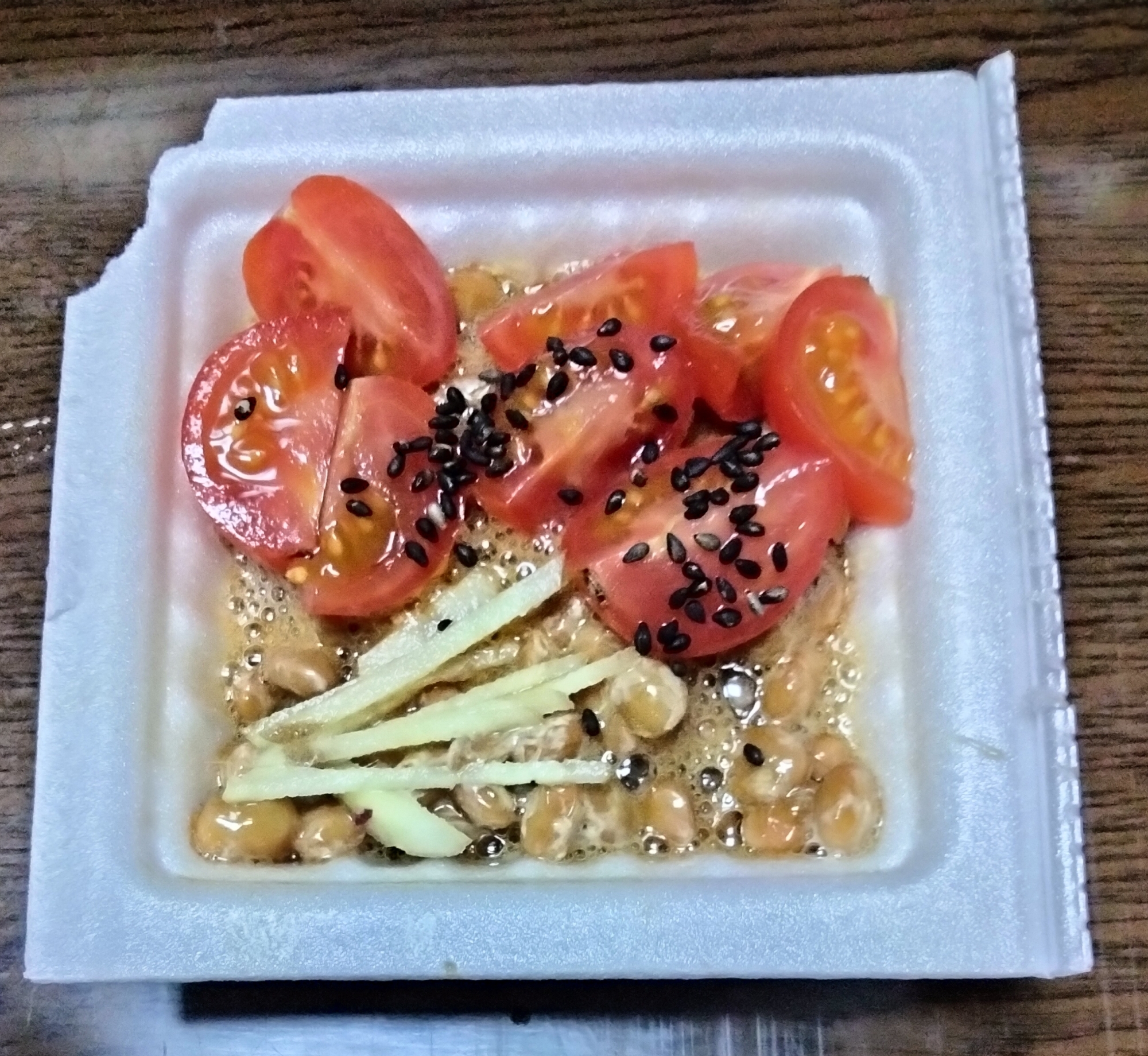 納豆アレンジ プチトマト&生姜