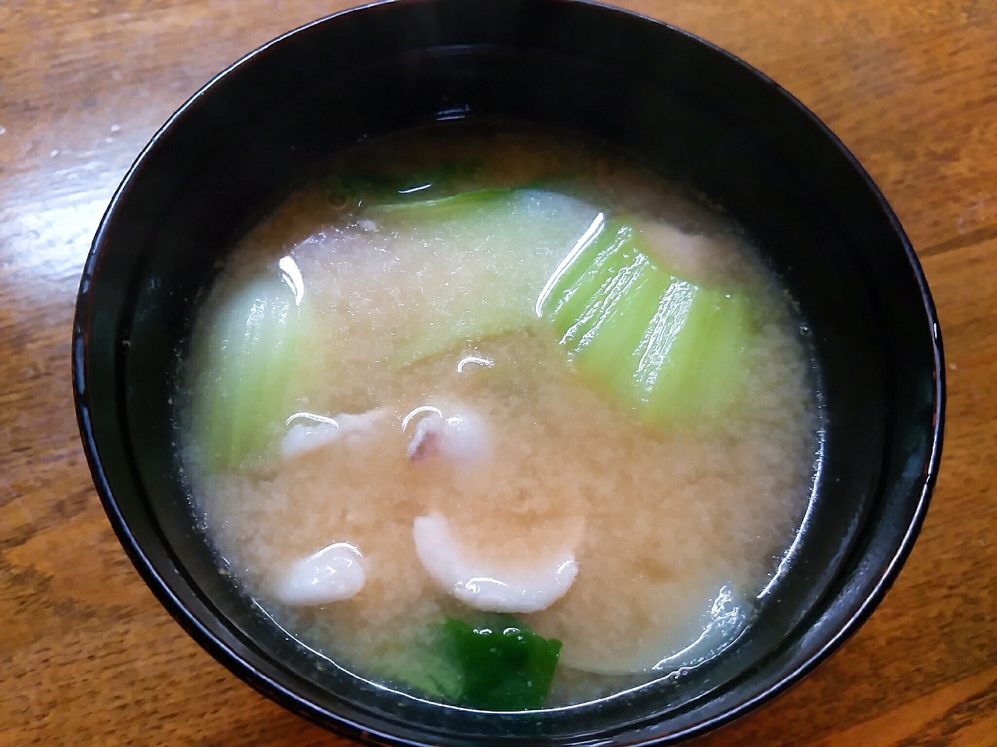 青梗菜と豚肉の味噌汁