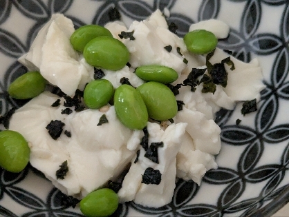 ５分！塩昆布と枝豆で白和え♪（崩し豆腐風）