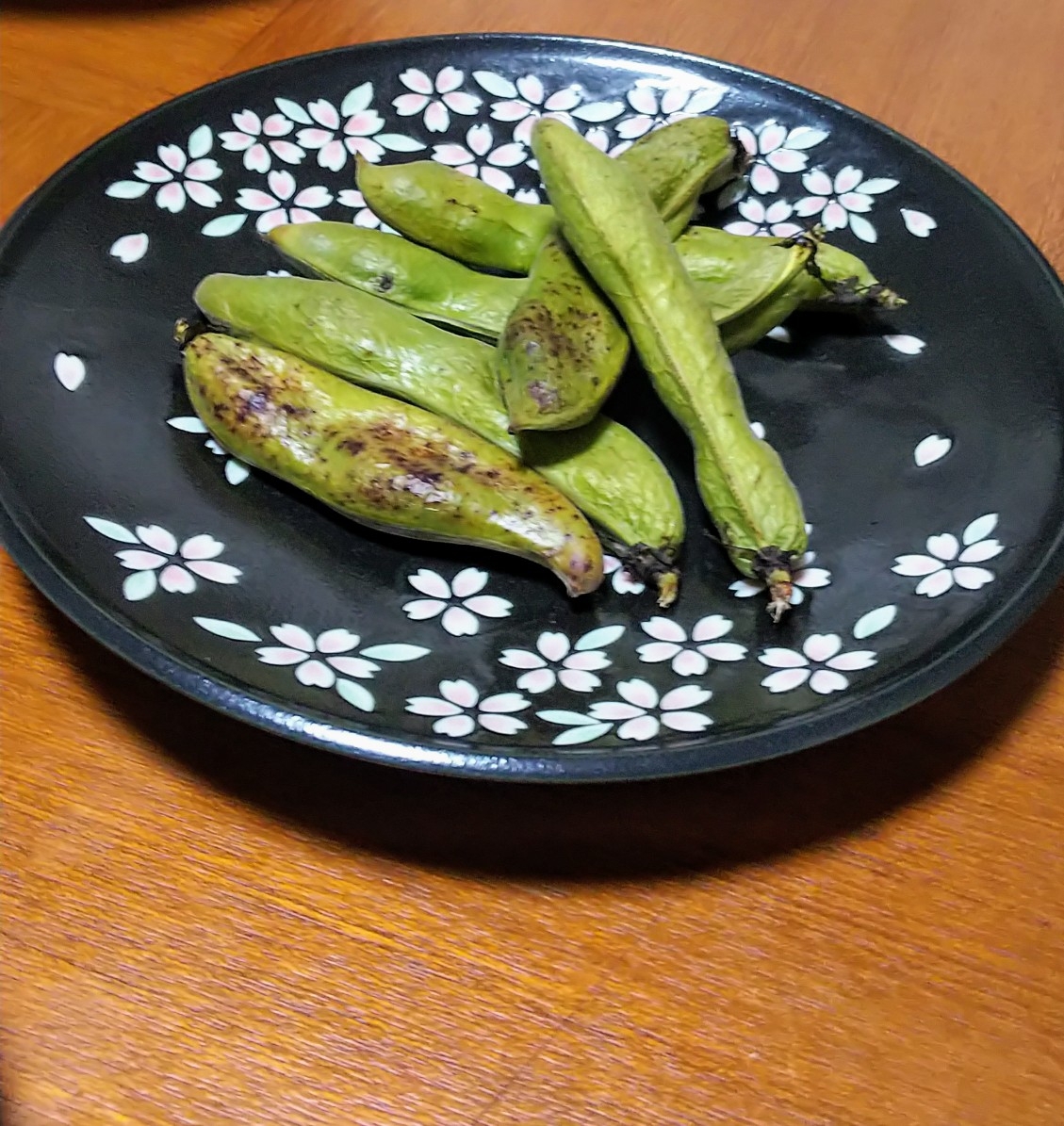 ノンフライヤーで 焼き空豆