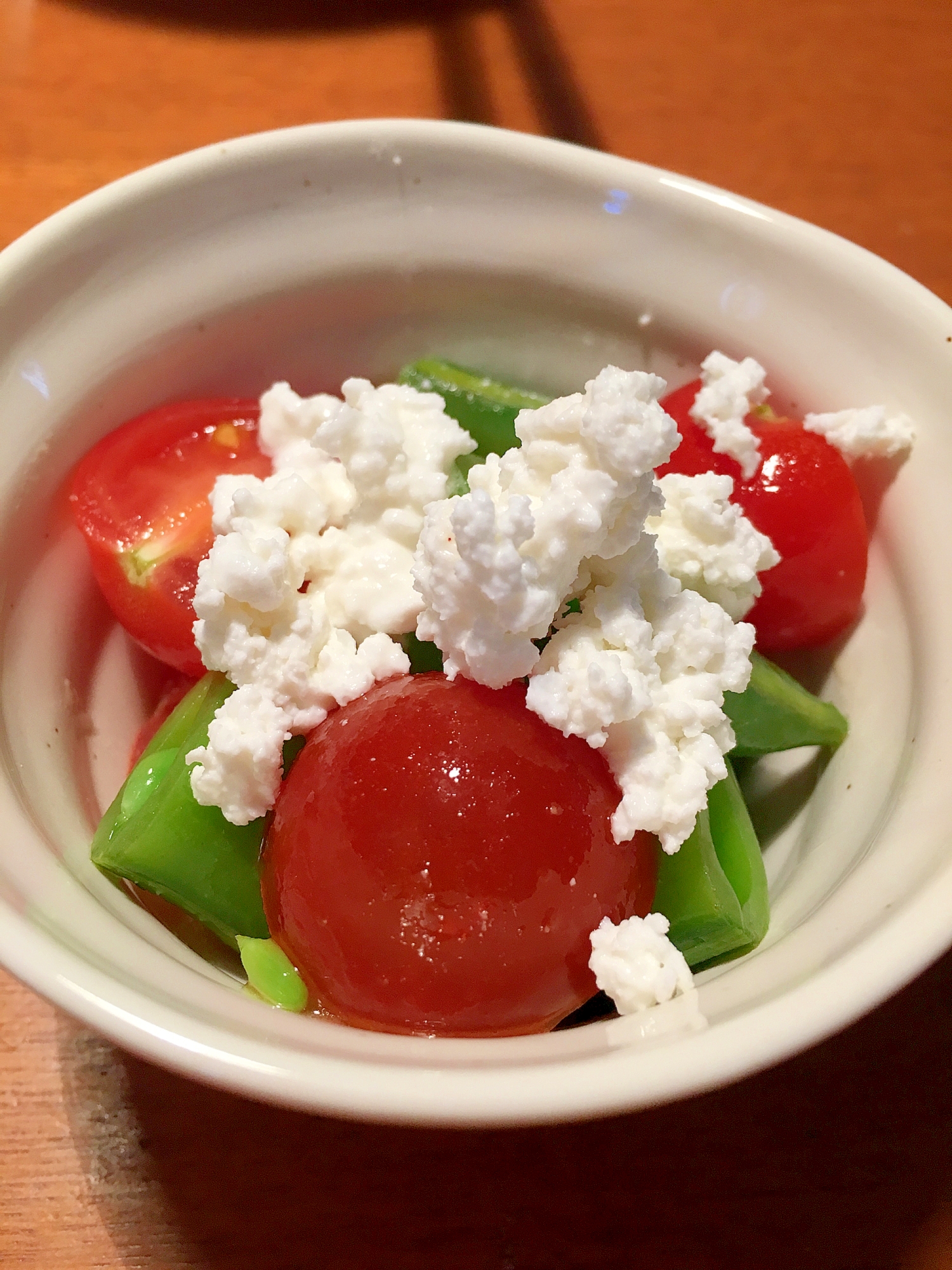 春野菜☆スナップえんどうとミニトマトの超簡単サラダ