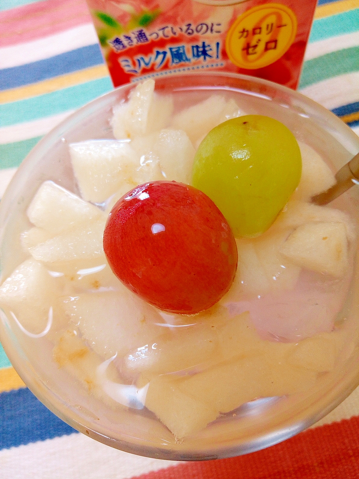 アイス☆梨と葡萄のいちごミルクウォーター♪