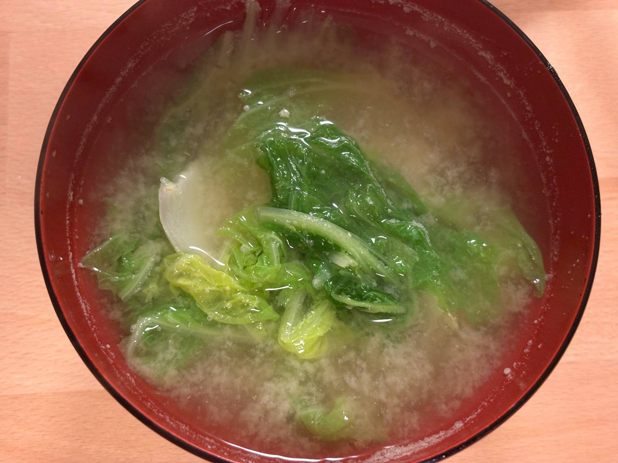白菜と水菜の味噌汁