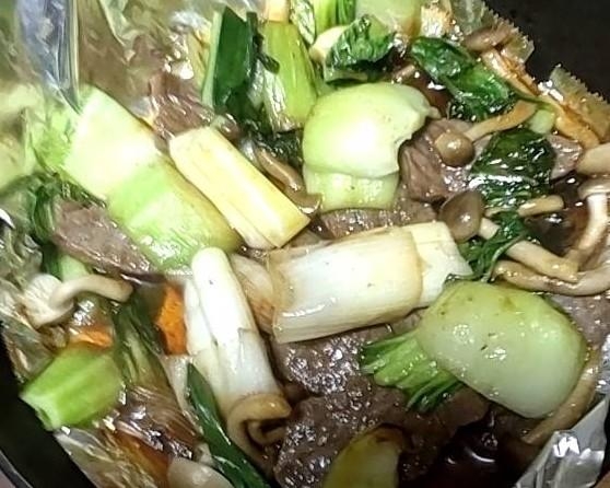 野菜と肉のプライパン炒め