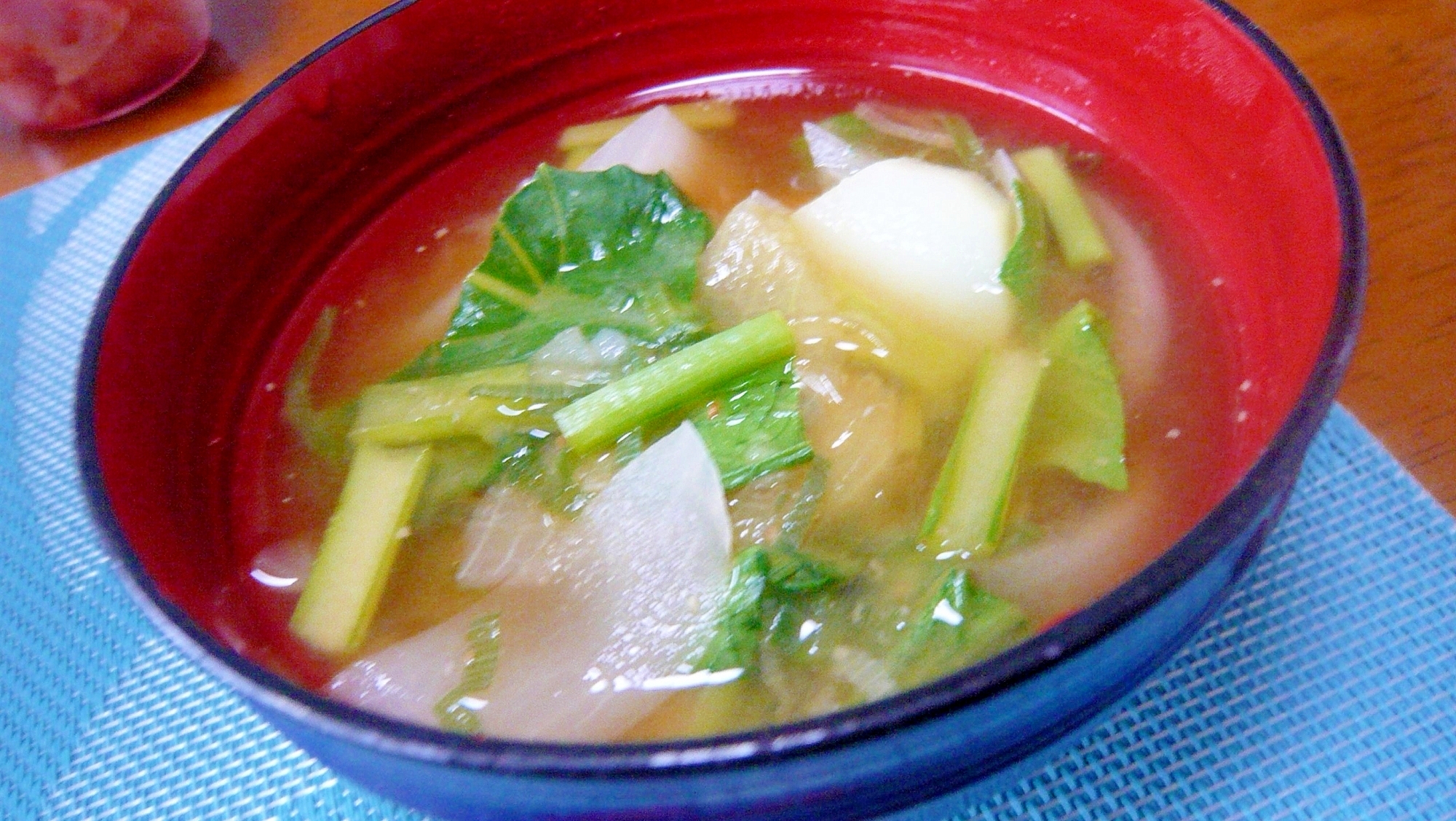 ♥　シンプル野菜＆海藻麺のお味噌汁　♥