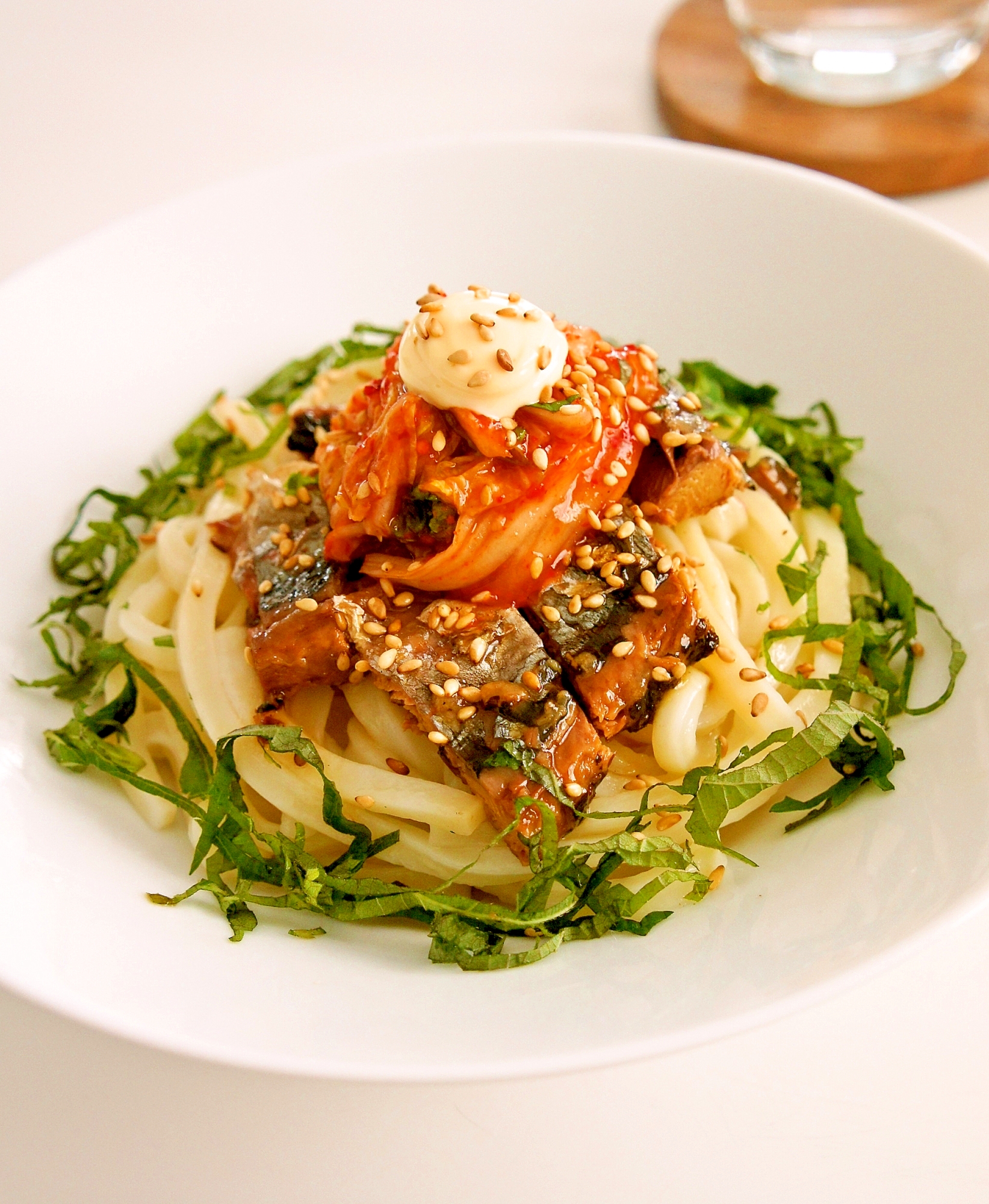 さんまのピリ辛蒲焼き冷やしうどん