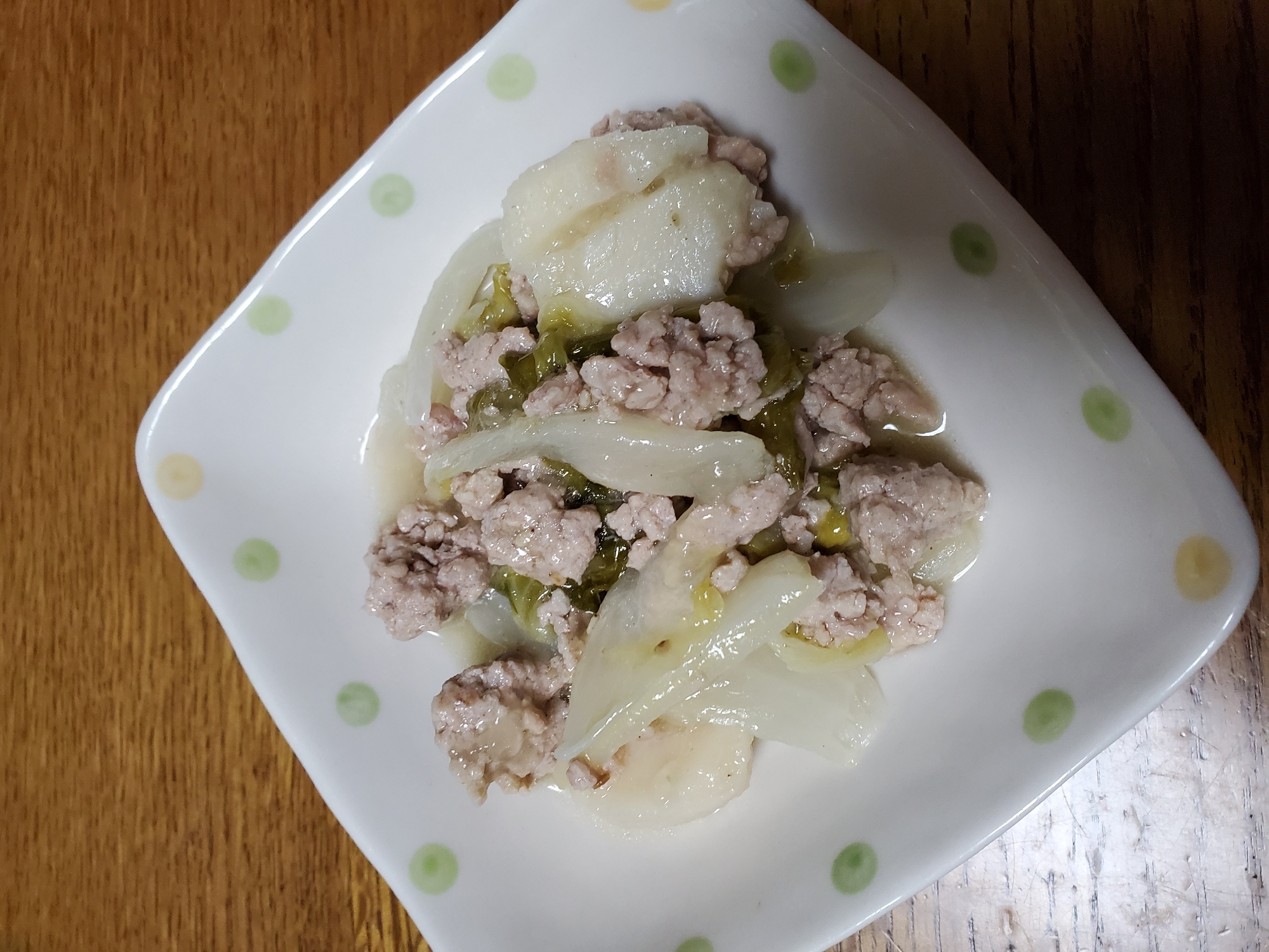 白菜と里芋の豚ミンチ煮