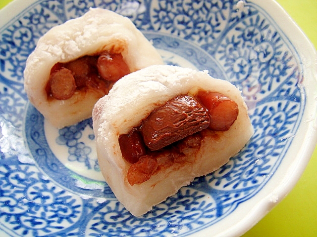 切り餅で♪金時豆とチョコの大福