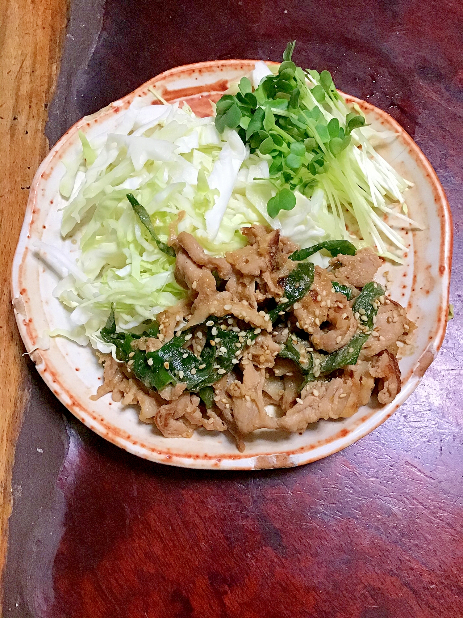 下仁田ねぎと豚こまの焼き肉炒め。