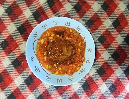 ハンバーグ風♪♪ミートソースのパスタをご飯で