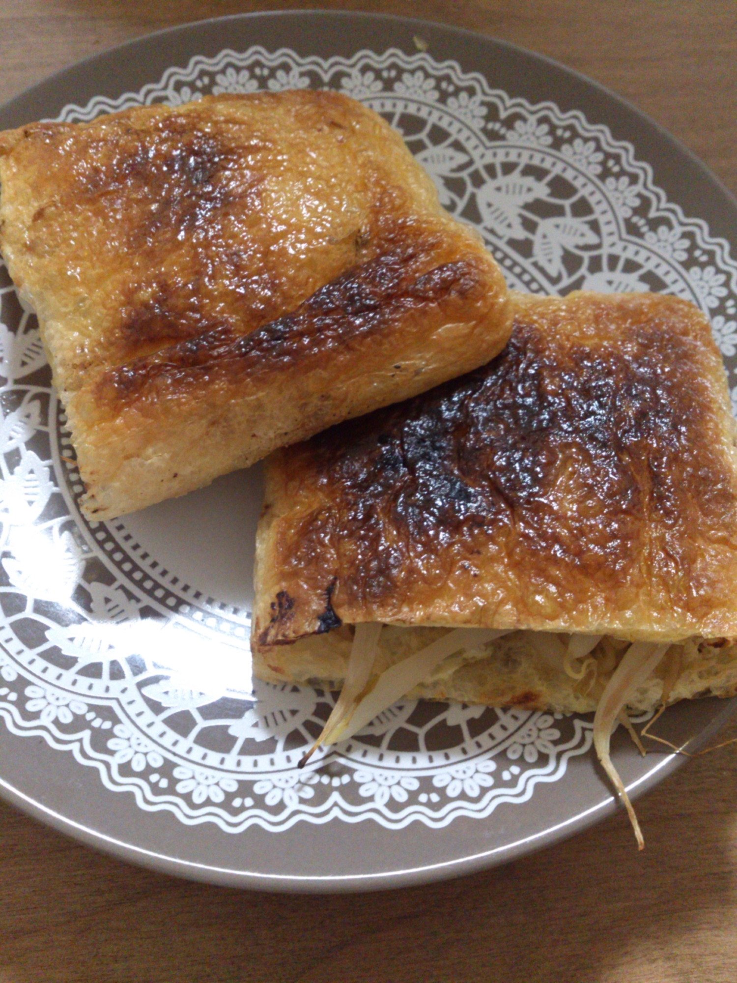 油揚げのねぎ味噌もやし焼き