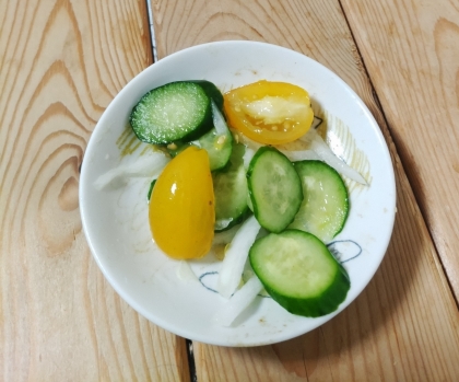 きゅうりと玉ねぎとプチトマトʚଓ⋆