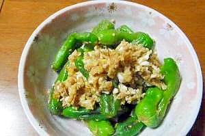 包丁なしでOK!ししとうの甘辛卵とじ レシピ・作り方 by 寿桃833