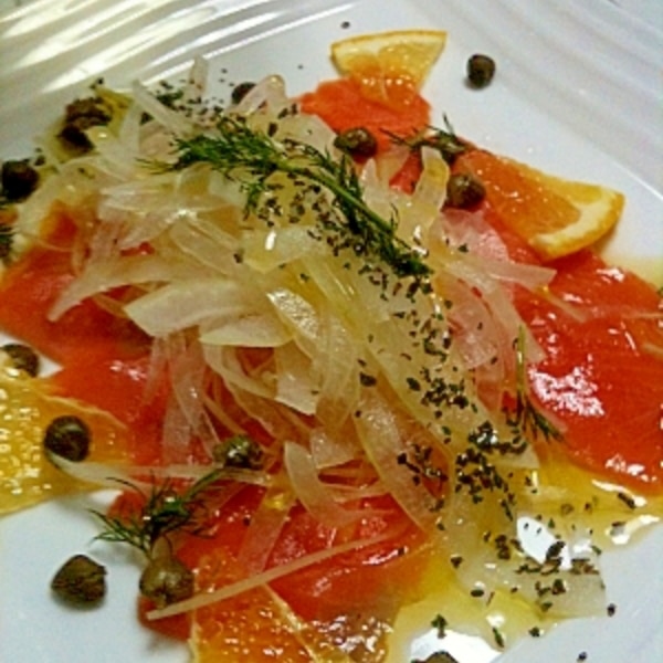 オレンジ風味のサーモンカルパッチョ レシピ 作り方 By Kitkitqq 楽天レシピ オレンジ風味のサーモンカルパッチョ レシピ 作り方 By Kitkitqq 楽天レシピ