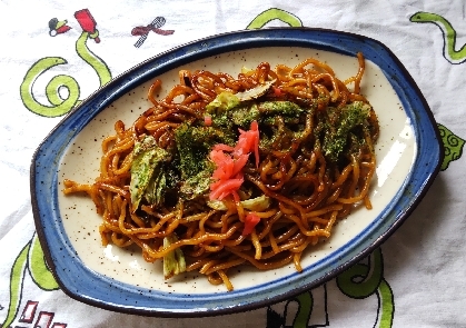かつお節踊る♪和風ソース焼きそば^_^