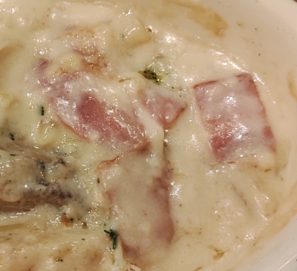 エリンギとベーコンの米粉ポタージュ