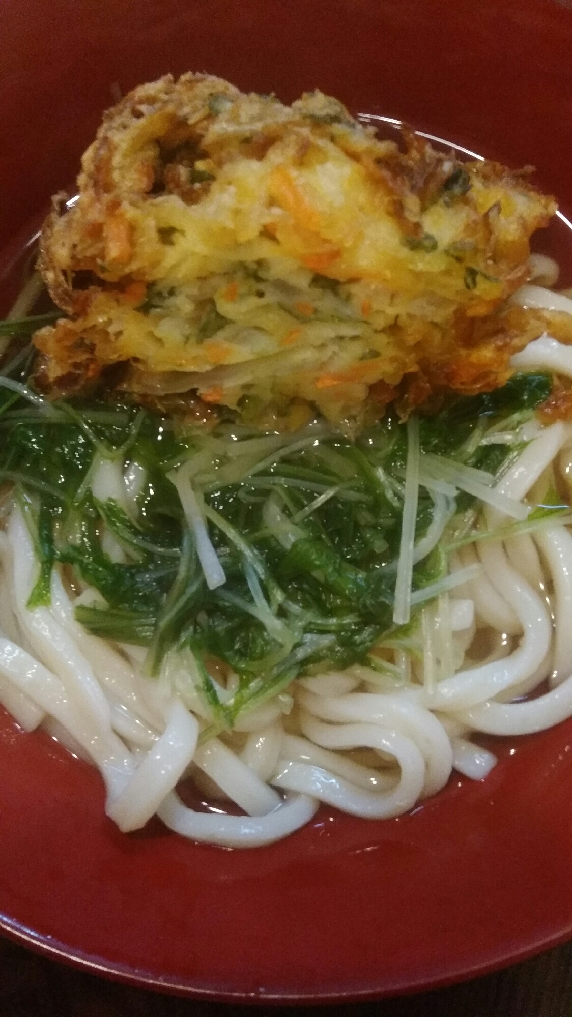 かきあげ水菜うどん