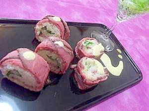 ローストビーフ de 巻き寿司