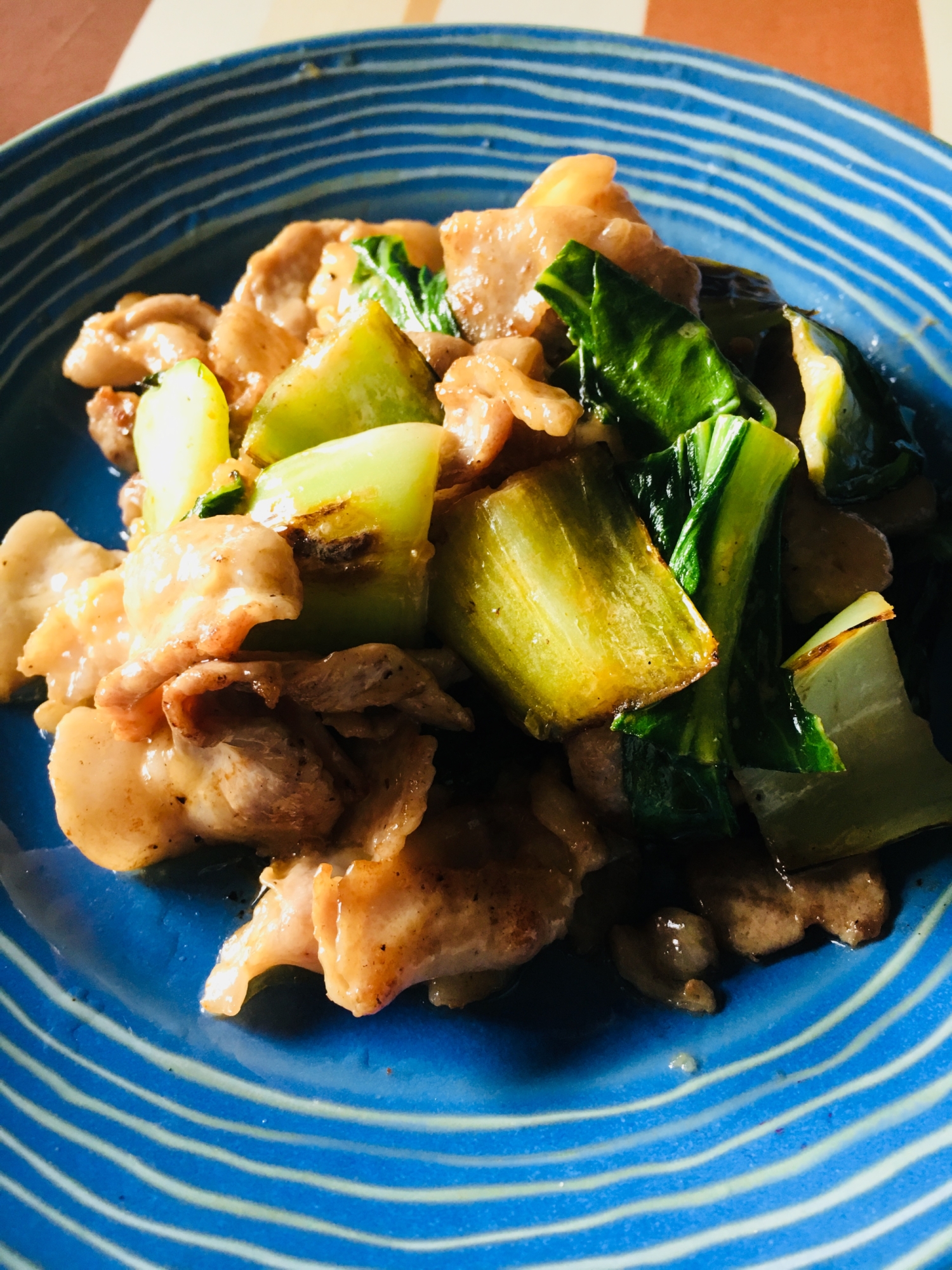 豚肉とチンゲン菜のマヨネーズ炒め♪
