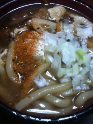 ナメコとチクワの煮込みうどん