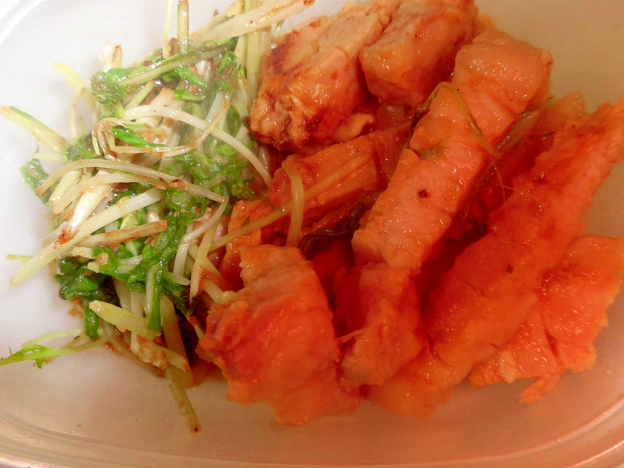 味噌と味醂味豚ロース肉と水菜弁当