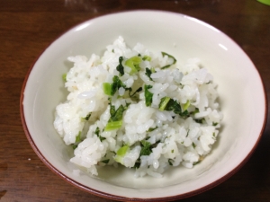 カブの葉とじゃこの混ぜご飯